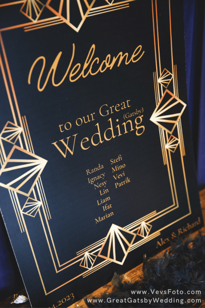 Great Gatsby Wedding Welcome Sign
